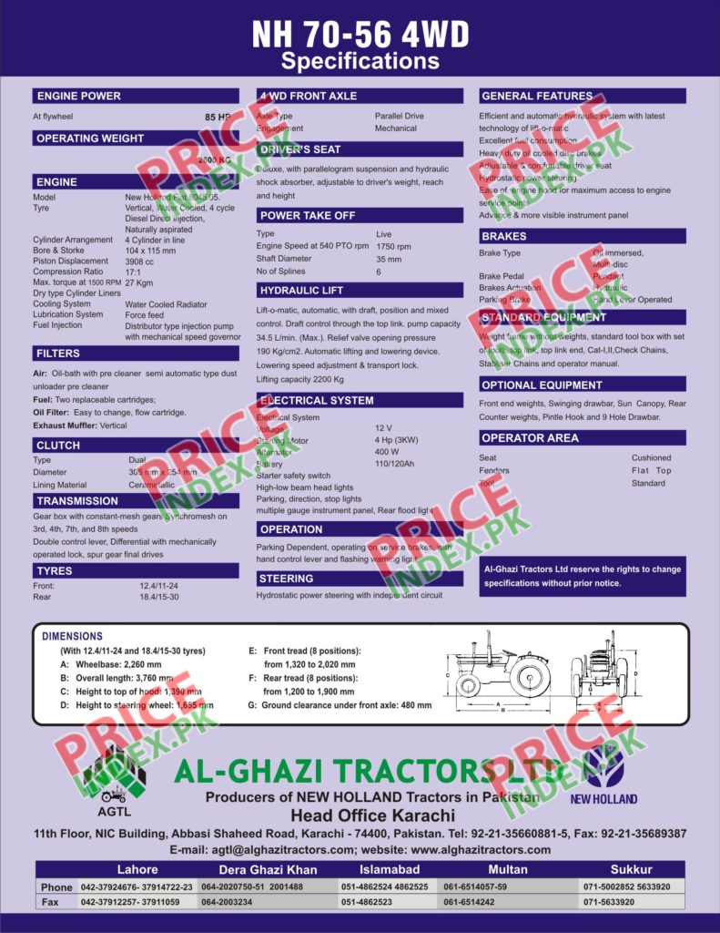 New Holland 7056 4WD specs